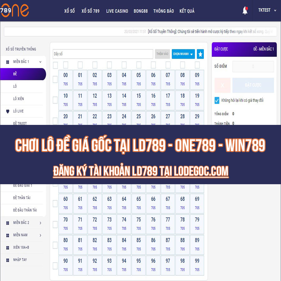 Lô đề giá gốc tại nhà cái LD789