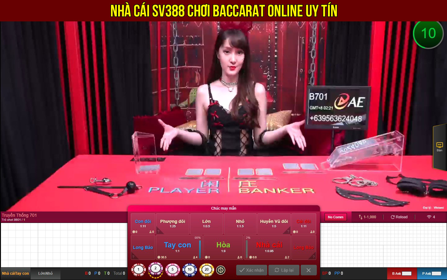 Chơi Baccarat tại nhà cái SV388