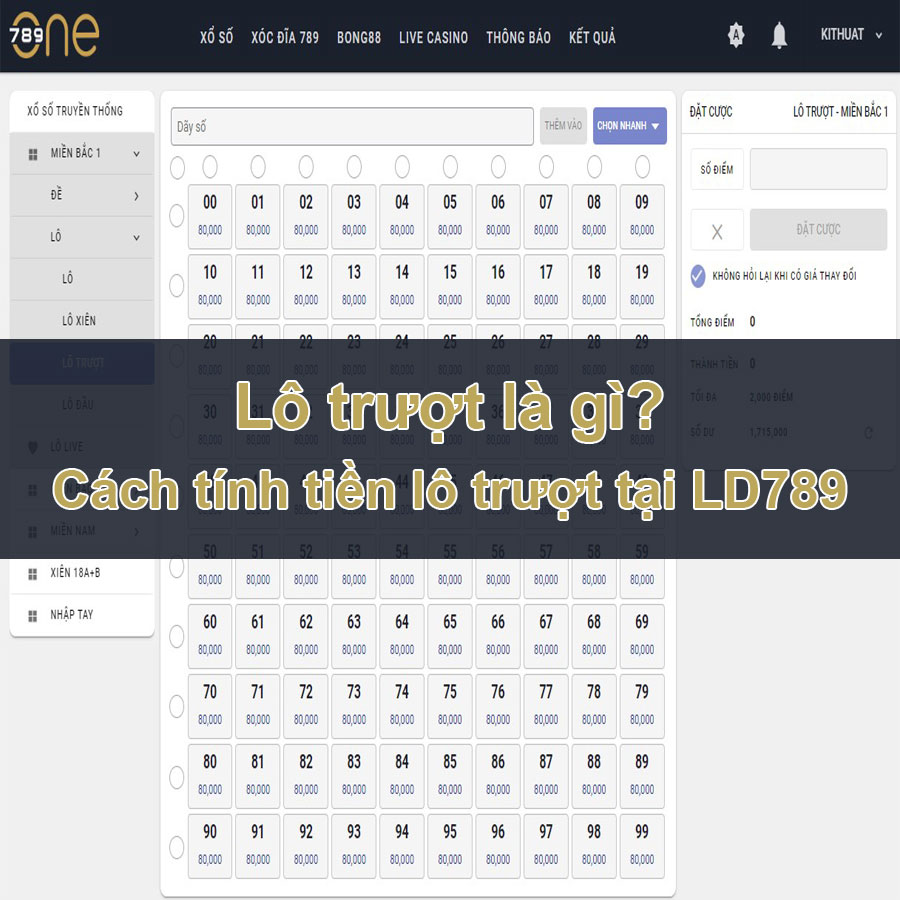 Lô trượt là gì? Cách tính tiền chơi lô trượt tại LD789
