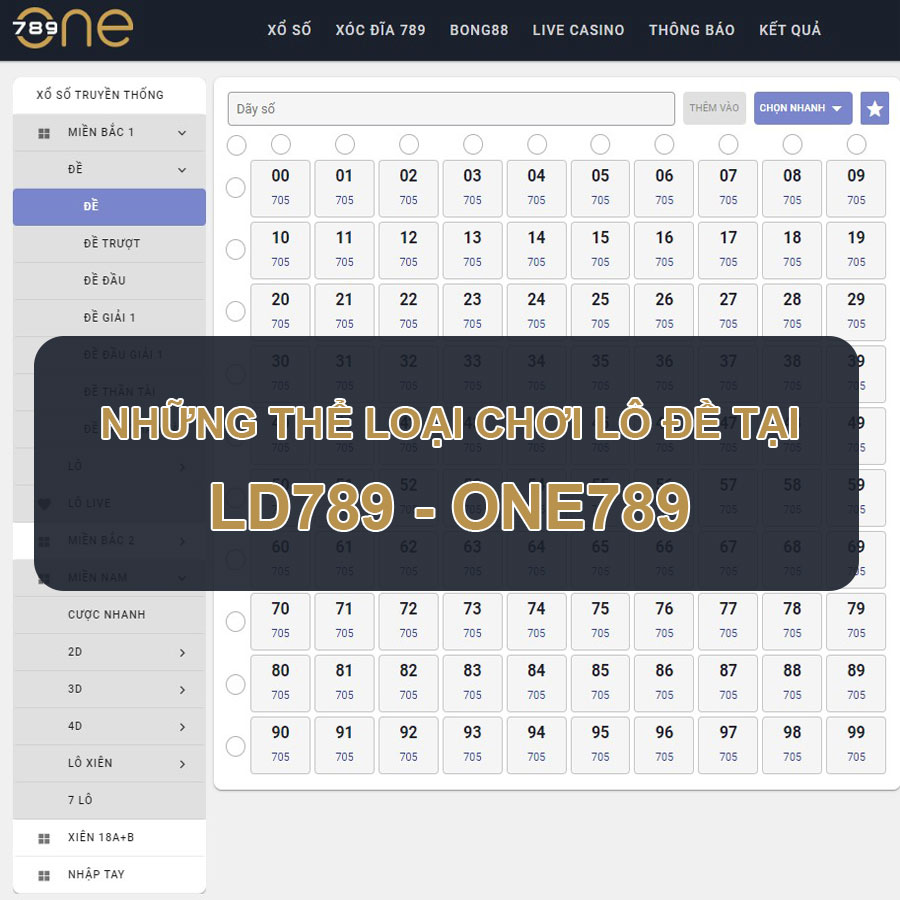 Những thể loại chơi lô đề có trong LD789 – ONE789